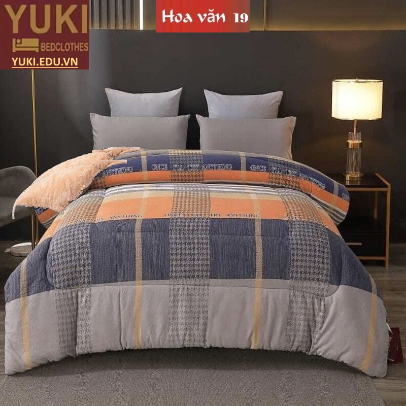 Chăn lông cừu Nhật Yuki Sanding hoa văn 19