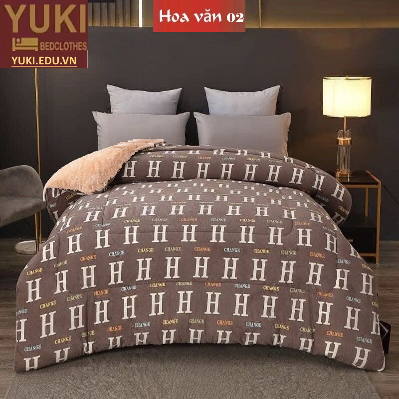 Chăn lông cừu Yuki Sanding hoa văn 02 nhập khẩu chính hãng