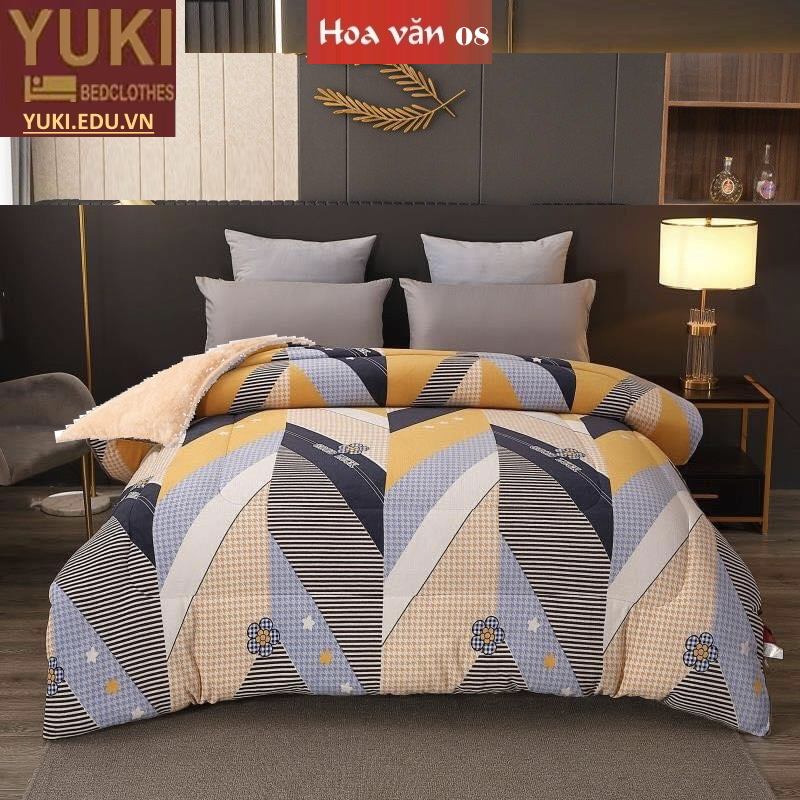 Chăn lông cừu Nhật Yuki Sanding hoa văn 08