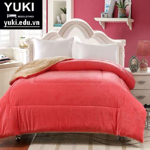 Chăn lông cừu nhật bản Yuki Classic Màu Hồng